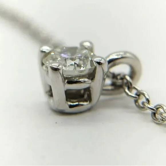 Tiffany and Co. Pendant Necklace  Solitaire Diamond Platinum - Picture 6 of 10